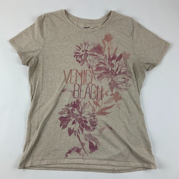 Womens T Shirt Short Sleeve Cream Large - Picture 2 of 8